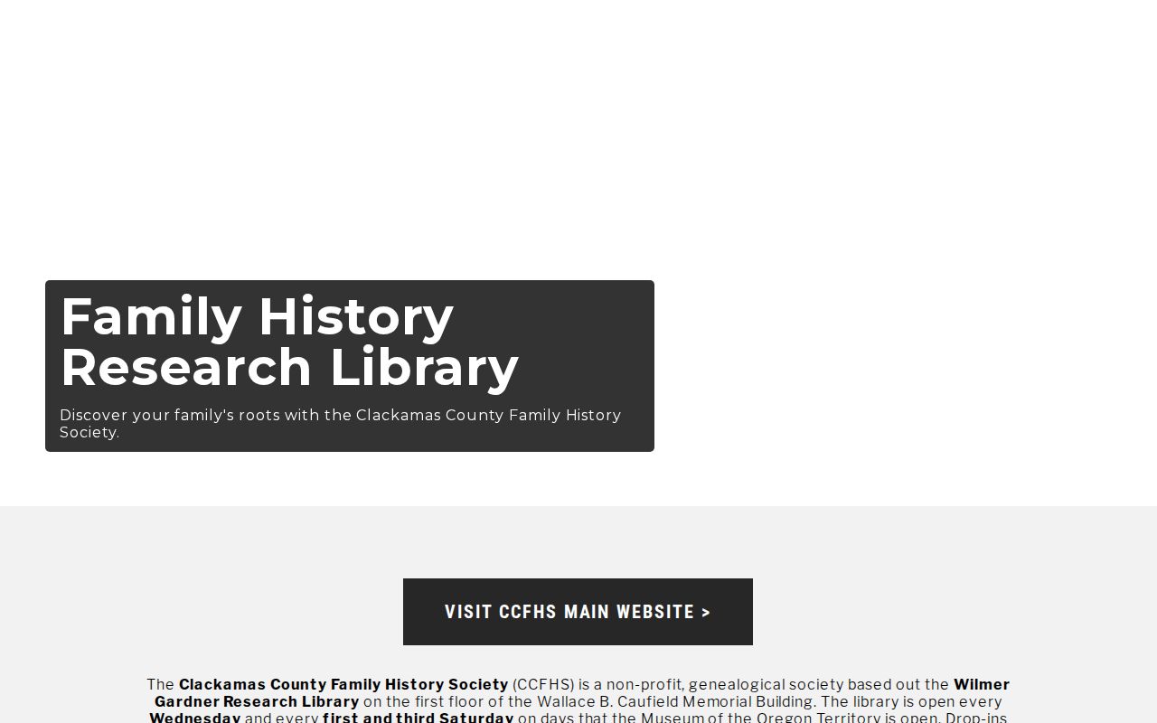Happy Valley past residents research at the Clackamas Family History Library